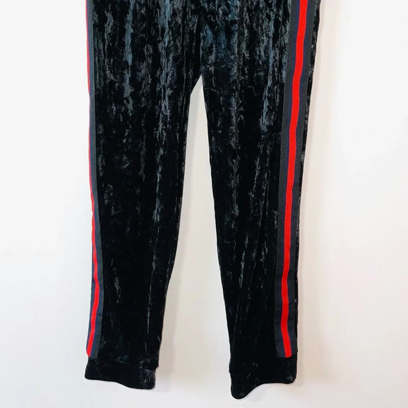 Zara Basic Black Striped Side High Rise Velvet Jogger Sweatpants Xsmall Women’s - Picture 5 of 10